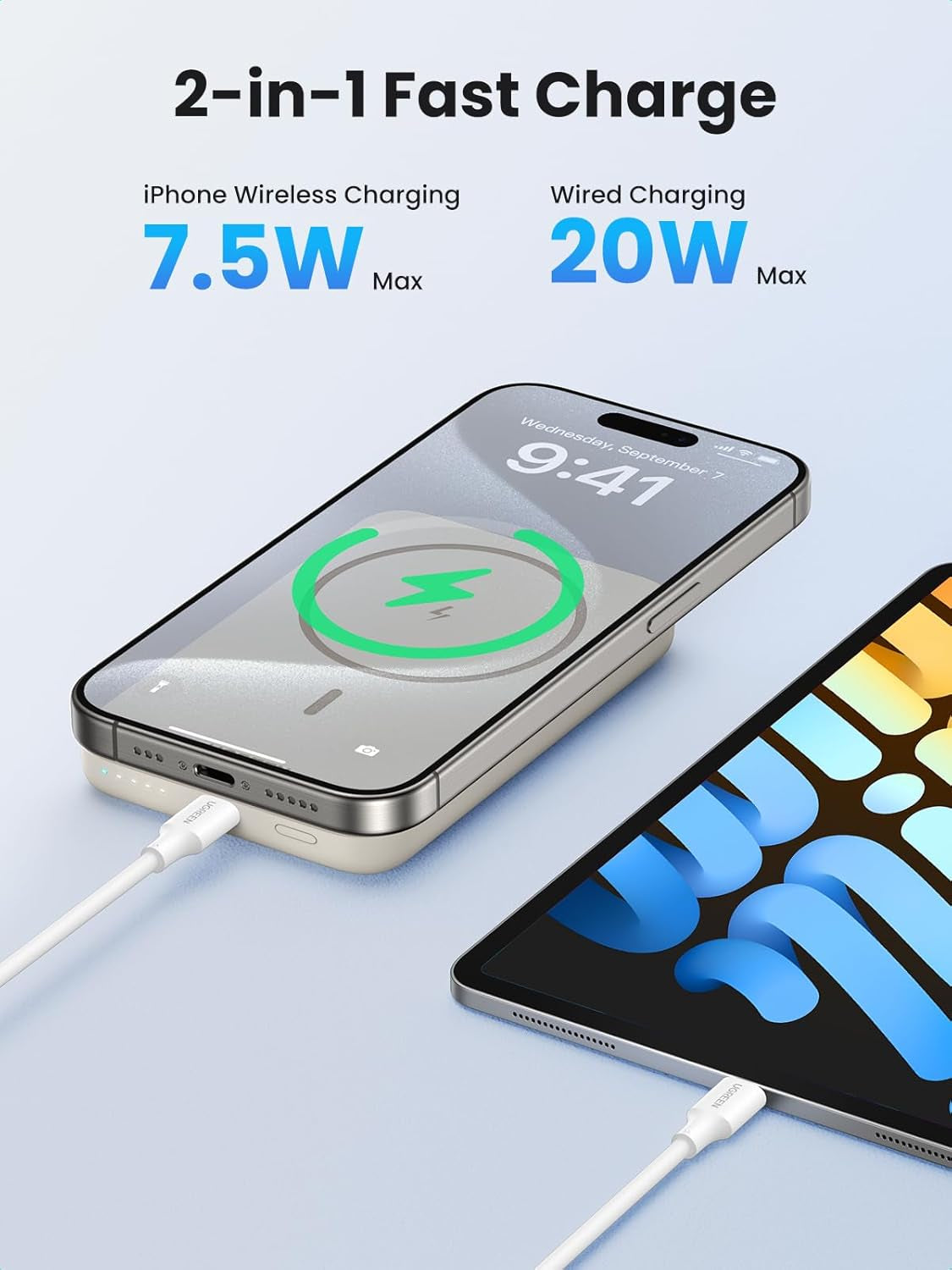 Magsafe Power Bank 10000Mah Wireless Portable Charger 20W PD Fast Charging Magnetic Battery Pack Powerbank Compatible with Iphone 16 Pro Max/15 Plus/14/13/12 Series, White