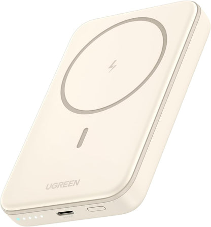 Magsafe Power Bank 10000Mah Wireless Portable Charger 20W PD Fast Charging Magnetic Battery Pack Powerbank Compatible with Iphone 16 Pro Max/15 Plus/14/13/12 Series, White